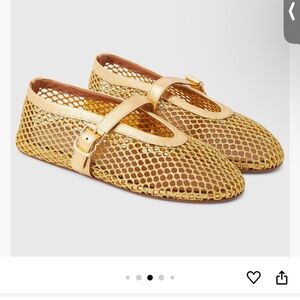 Gold Flats with Woven Design and Comfortable Fit